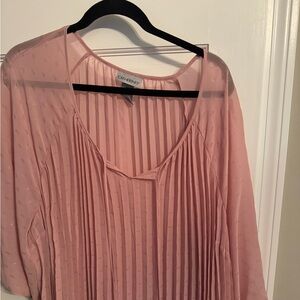 Catherines 2X (22/24) Pink Sheer Blouse